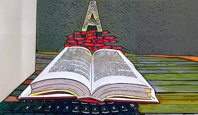 원본 이미지: Teresa Berndtsson / Better Images of AI / Letter Word Text Taxonomy / CC-BY 4.0. 수정: 고아침 (Stable Diffusion 사용)